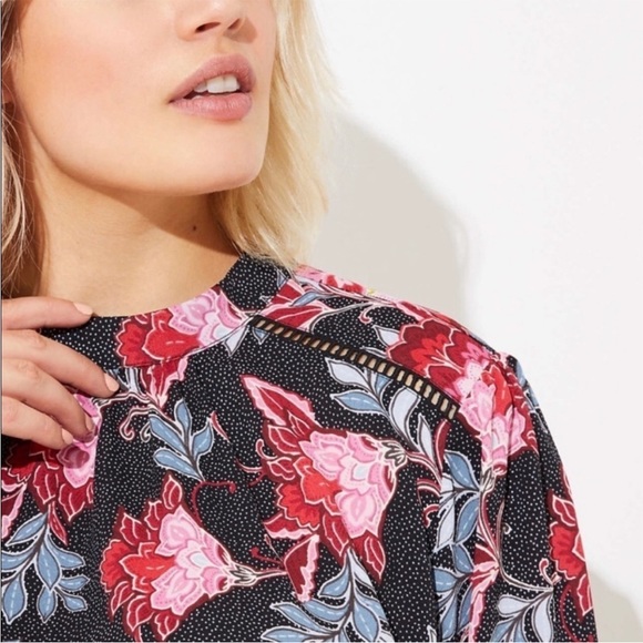 LOFT Floral Garden Bell Sleeve Blouse - Picture 3 of 9